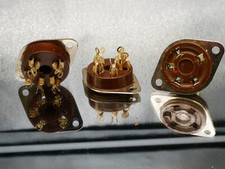 1x 5-poliger Röhren Sockel Bakelite Silver Plated Tube Socket Rare for 807 FU7