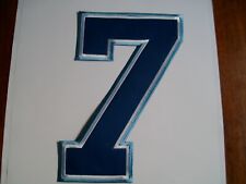 Nr. 7 blau, weiß -hellblau Bügelbild Stoff Zahl 24,8cm, zum Aufbügeln, Aufnäher