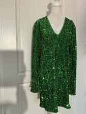 H&M Paillettenkleid Grün