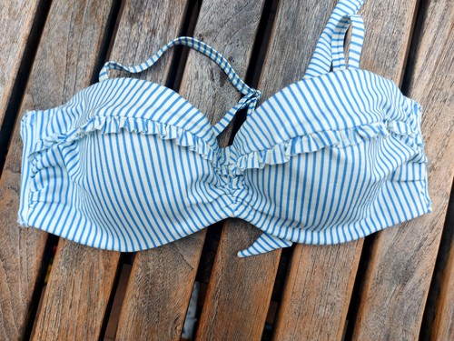 Bikini oberteil blau - bikini-oberteil, blau-weiß