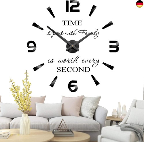 Rahmenlose diy wanduhr xxl - 3d,