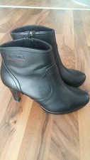 S.Oliver Stiefeletten High Heels Booties Leder Gr. 37 schwarz  wie NEU!