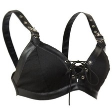Gothic Goth Okkult BH Büstenhalter - Ebony Bralet sexy leder schnürung