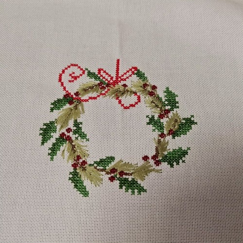 Weihnachtskranz stickbild - weihnachtskranz,