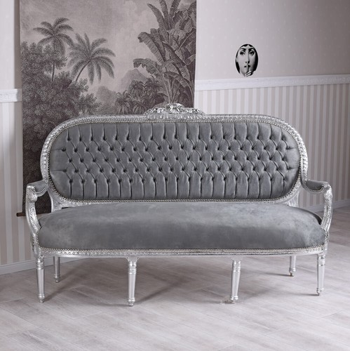 Barock sofa sitzbank silber - barock,