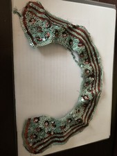 Antike Perlenstickerei Pailletten Kragen