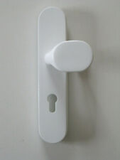 2.Wahl Schössmetall Schutzbeschlag Außenschild mit Knopf weiß Halbgarnitur 72mm