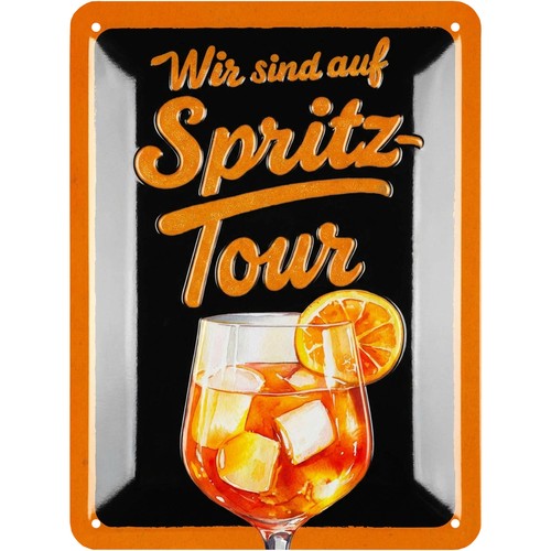 Retro blechschild spritz - blechschild,