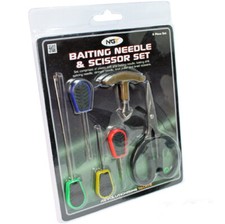 Boilienadel & Schere Set Boilie Bohrer Stringer Tool Kit Baiting Needle 6tlg NGT