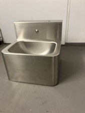 Delabie TEK 161340 Edelstahl Waschbecken wandhängend m. Druckknopf f. Wasserlauf