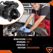 Anlasser für Bosch Fendt Lanz Farymann Lombardini MWM EJD 1,8/12R104 9 Zähne
