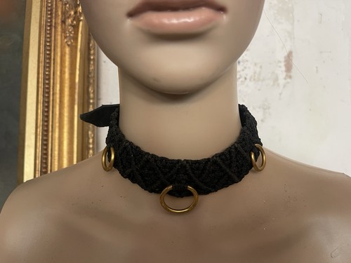 Halsband handgemacht schwarz - handgemacht,