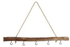 Deko Holz Stange zum Hängen | Dekoast mit Haken Hängeast Dekohänger Fensteränger