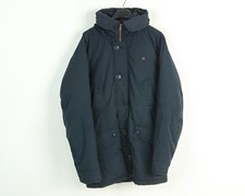 G Star Raw L Herren Kapuzenparka Jacke Mantel Polyester Baumwolle Blau Zip Knopf