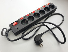 LogiLink LPS233 Steckdosenleiste CEE 7/3, 6-fach mit 7 Schaltern Kindersicherung