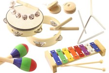 Kinder Musikinstrumente Set Triangel Glockenspiel Tambourin Schellenkranz NEU
