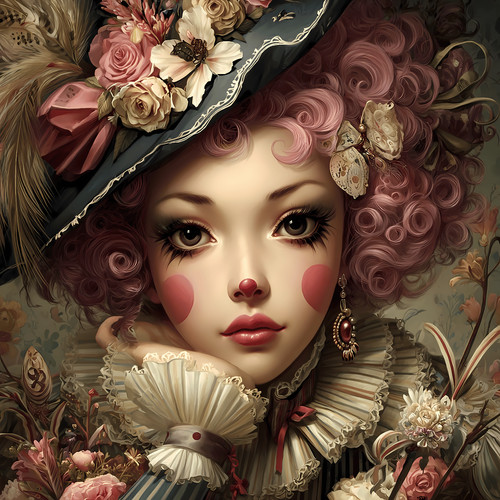 Wandbild clown harlekin - clown,