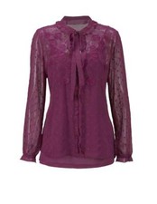 NEU Übergröße elegante Damen Langarm Bluse mit Top edler Stickerei Gr.48, 50, 52