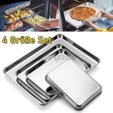 4er Set Backblech Edelstahl