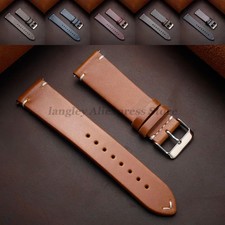 Echtleder Uhrenarmband Vintage 18-24mm mit Schnellverschluss und Edelstahl