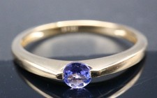 GOLDJUNGE69 * HARRY IVENS EDELSTEIN RING (18) TANSANIT RUND 4mm 925er SILBER/ver