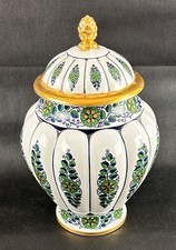 KRAUTHEIM GROSSE DECKELVASE JUGENDSTIL ART DECO HANDBEMALT GOLD STAFFIERT PORZEL