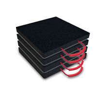 4 Stück Abstützplatten Set LAS Schwarz, Unterlegplatten, Kranplatten