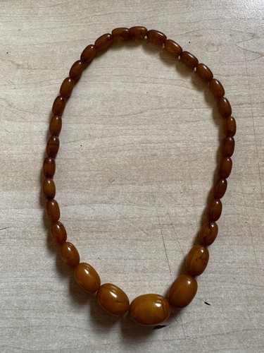 Alte bakelit perlenkette olive - alte,