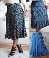 Damen Rock Midi Knielang