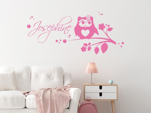 Wandtattoo eule name aufkleber - wandtattoo,