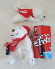 Coca Cola Sammeldose mit Eisbar von Burger King Weihnachten 1999 + Eisbär klein