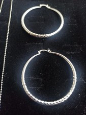 Silberkette Erbsenkette 55cm Mit passenden Ohrringen klassisch Edel Elegant