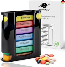 Tablettenenbox 7 Tage 4 Fächer - BPA frei - Pillenbox handlicher Organizer für u