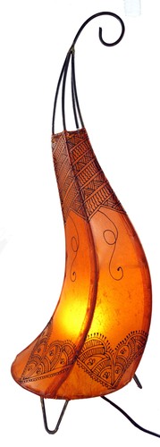 Hennalampe leder tischlampe - tischlampe, /