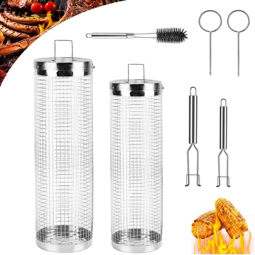 2er set grillkorb rollend - grillkorb,