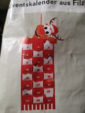 Großer Adventskalender zum Befüllen Elch Filz Neu