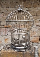 ***VINTAGE VOGELKÄFIG*VOGELBAUER*KÄFIG*EDELSTAHL*DEKORATION*SHABBY*LANDHAUS***