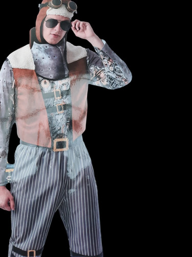 Steampunk pilot herrenkostüm - pilot,