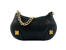 MCM Mini Leder Etui Schlüsseltasche Key Bag Schwarz Gold Tasche Mini Case