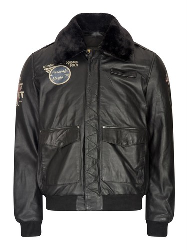 Herren echtleder bomberjacke - echtleder,