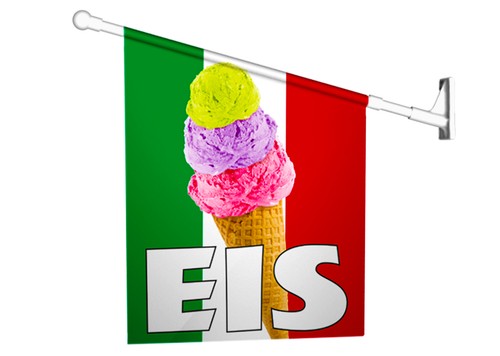 Werbefahne ital eis - werbefahne,