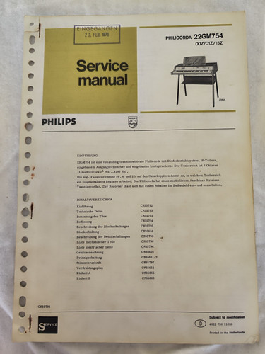 Philips service manual - service,
