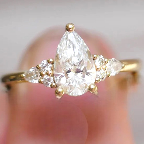 14k gelbgold birnenschliff - 14k,