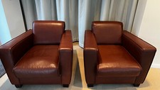 Ledersessel von Machalke, braun, 2 Stück