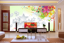 3D Farbige Bäume Sterne  45