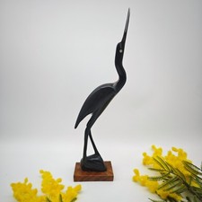 Vogel Figur Handarbeit Rosewood Kranich Storch Reiher Mid Century