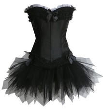 Corsage Korsett Gothic Petticoat Tütü schwarz