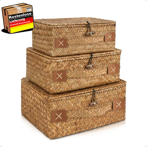 Rattan aufbewahrungskorb set - aufbewahrungskorb,