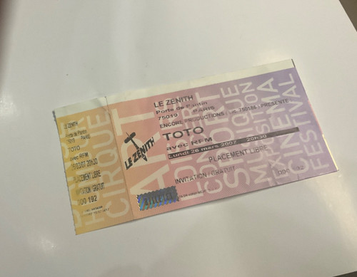 Rare complimentary ticket toto - complimentary,