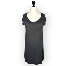 Camaieu Damen Strickkleid 42 XL grau Stiefelkleid Strick Oberteil Tunika Kleid